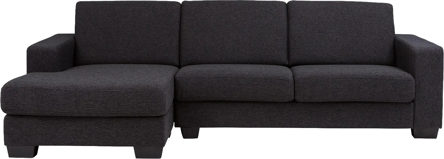 Goossens Hoekbank N-joy Divana Met Chaise Longue grijs, stof, 2,5-zits, stijlvol landelijk met chaise longue links