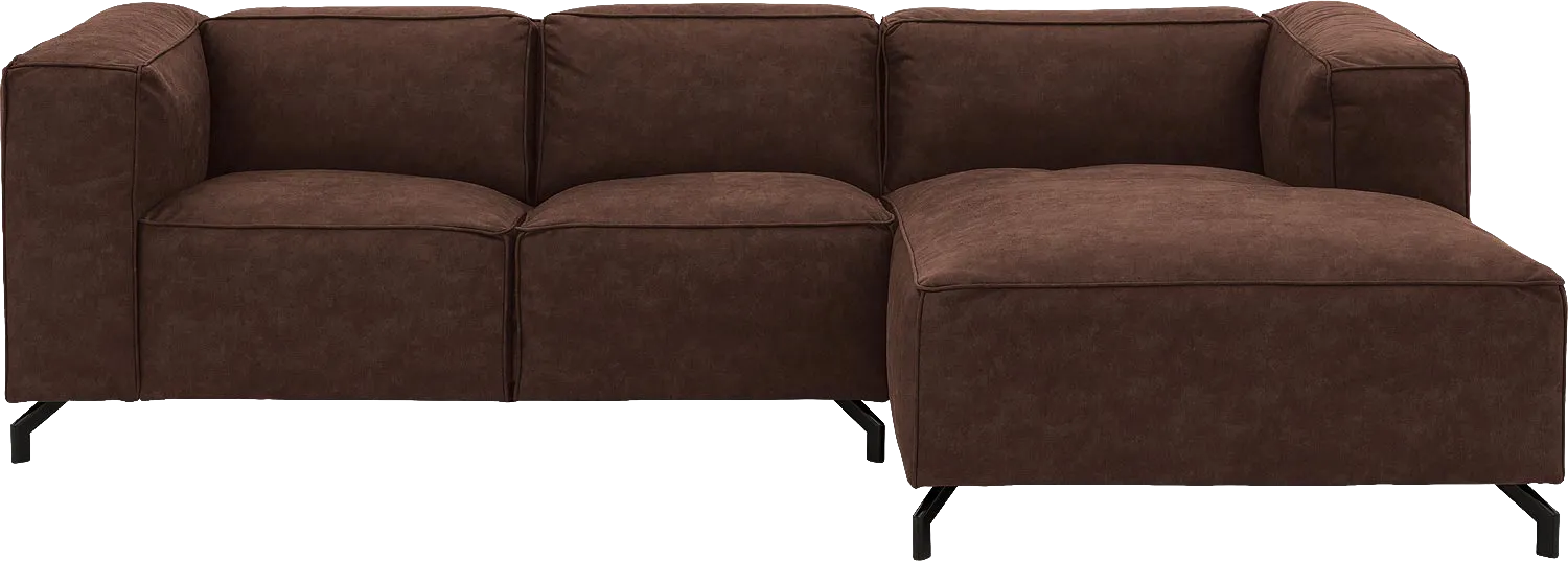 Goossens Bank Calvin bruin, micro leer, 2-zits, modern design