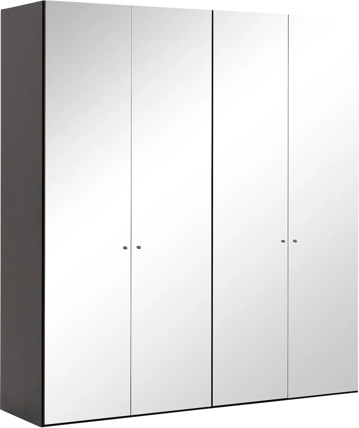Goossens Kledingkast Easy Storage Ddk, Kledingkast 203 cm breed, 220 cm hoog, 4x spiegel draaideur