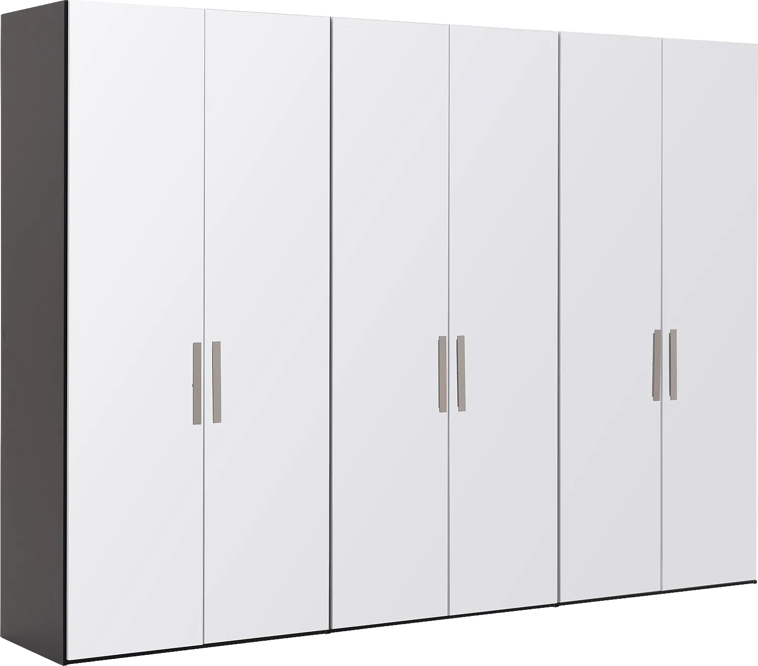 Goossens Kledingkast Easy Storage Ddk, Kledingkast 304 cm breed, 220 cm hoog, 6x glas draaideur