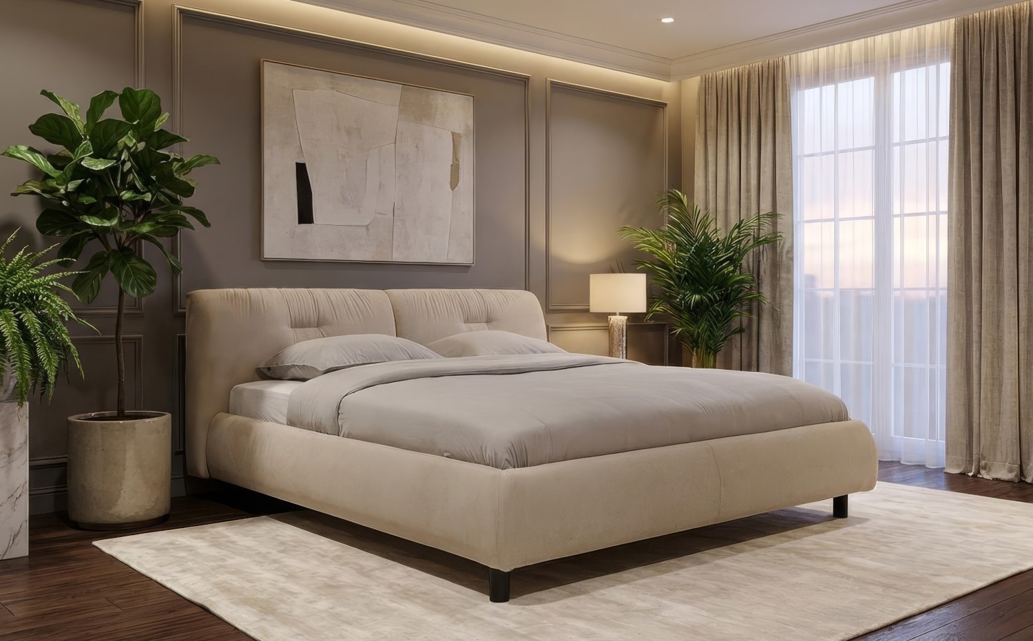 Goossens Gestoffeerd Bedframe Taranto, 140 x 210 cm