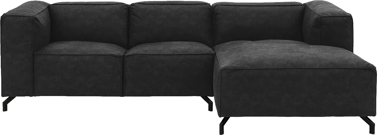 Goossens Bank Calvin antraciet, micro leer, 2-zits, modern design