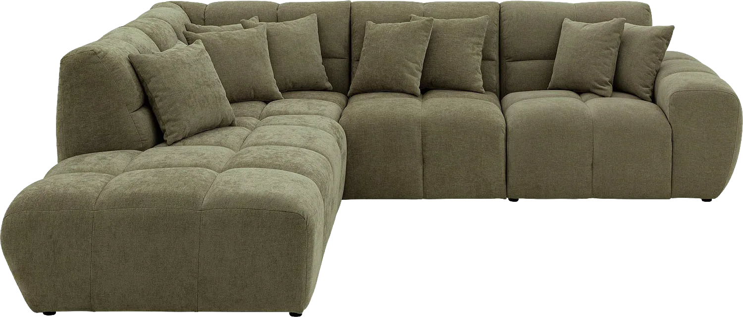 Goossens Excellent Bank Kubus groen, stof, modern design