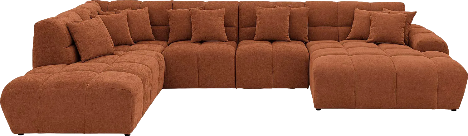 Goossens Excellent Bank Kubus bruin, stof, modern design