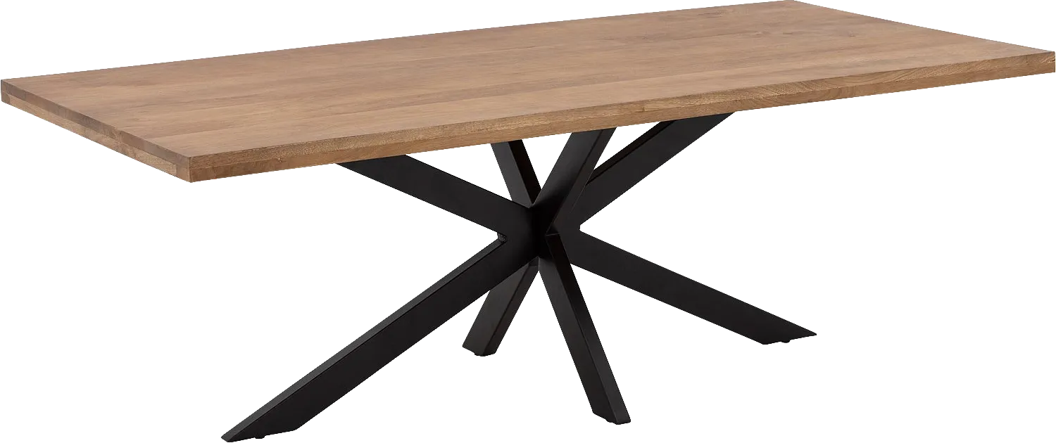 Goossens Basic Lecce Eettafel Mango Bruin - 8243807-goossens-basic-lecce-eettafel-mango-bruin-01