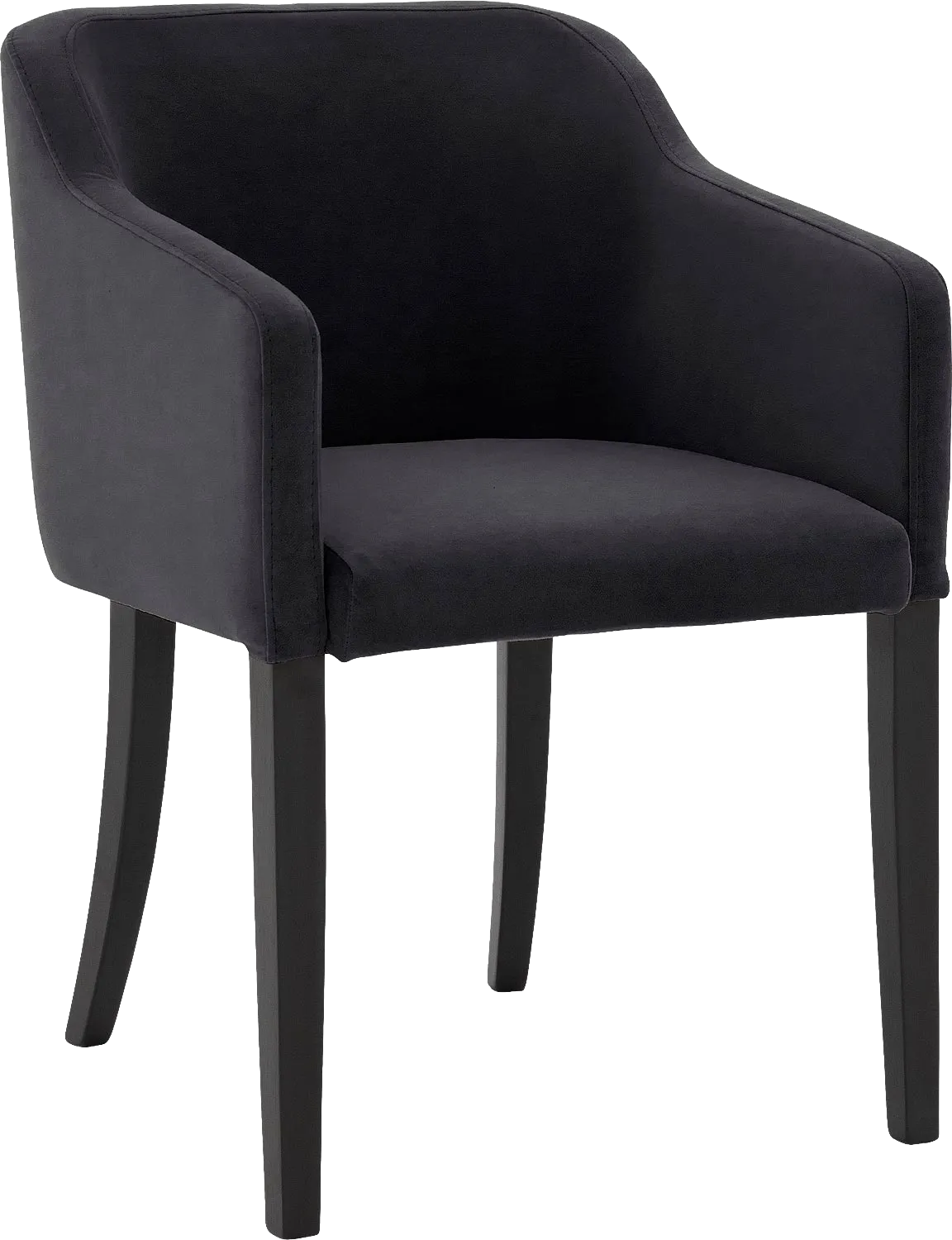 Goossens Eetkamerstoel Peda antraciet velvet stof met armleuning, elegant chic