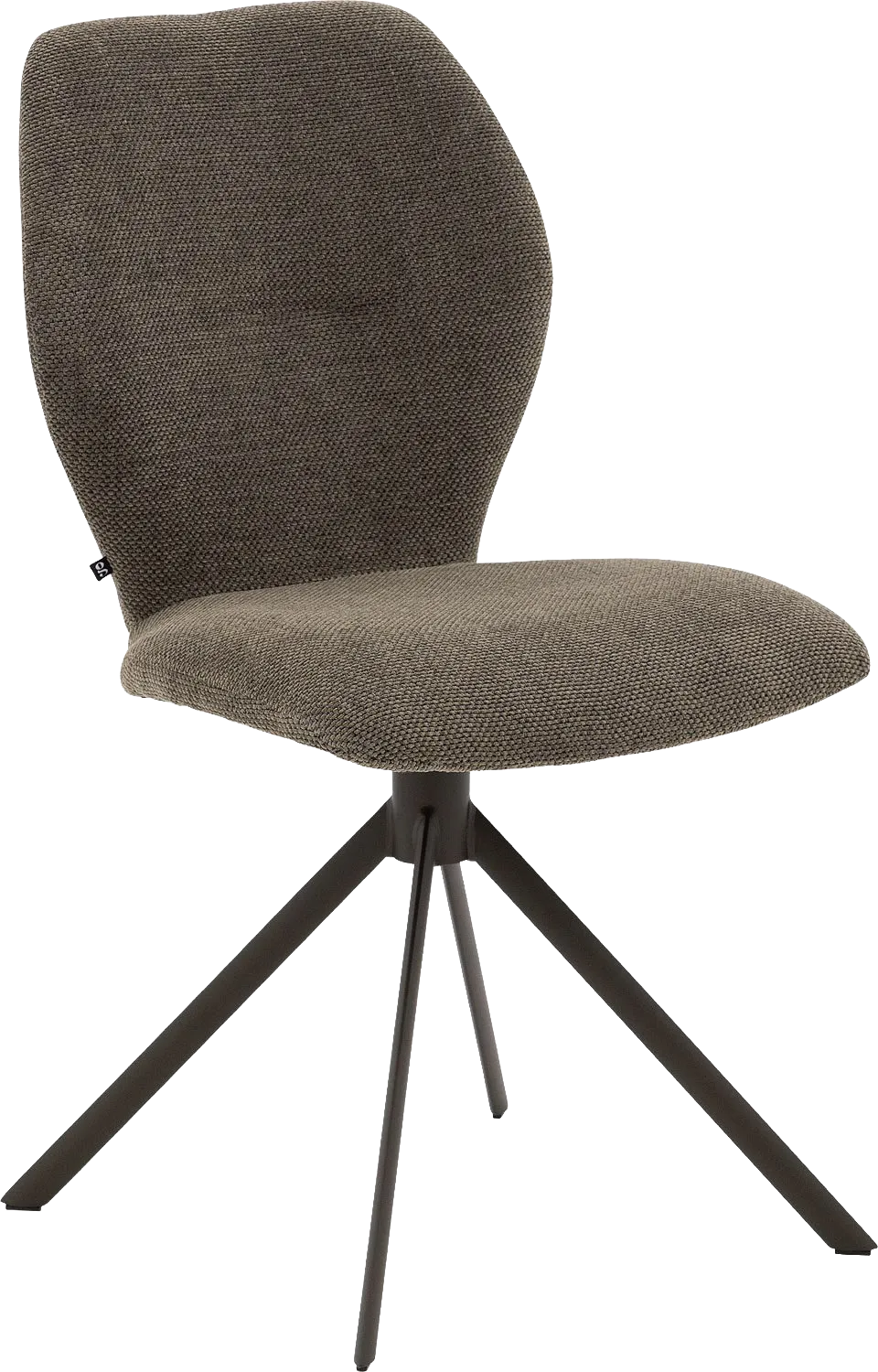 Goossens Eetkamerstoel Hera groen stof leuning, modern design