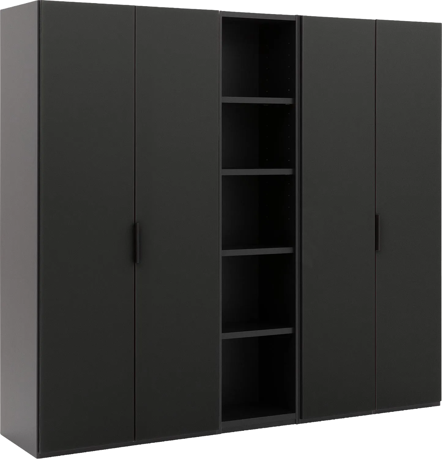 Goossens Excellent Kast Systeem Statement Compleet, 4 draaideuren met 50 cm breed rek element, 250 cm breed 223 cm hoog 61 cm diep