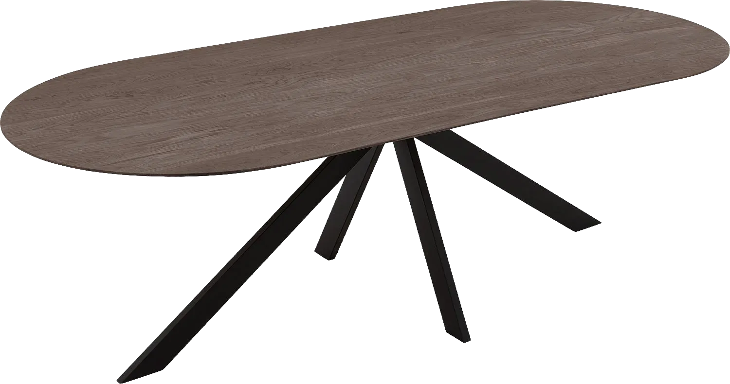 Goossens Excellent Eettafel Uniek, Semi rond 260 x 100 cm