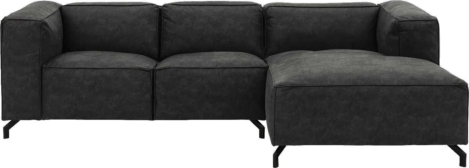 Goossens Bank Calvin grijs, micro leer, 2-zits, modern design