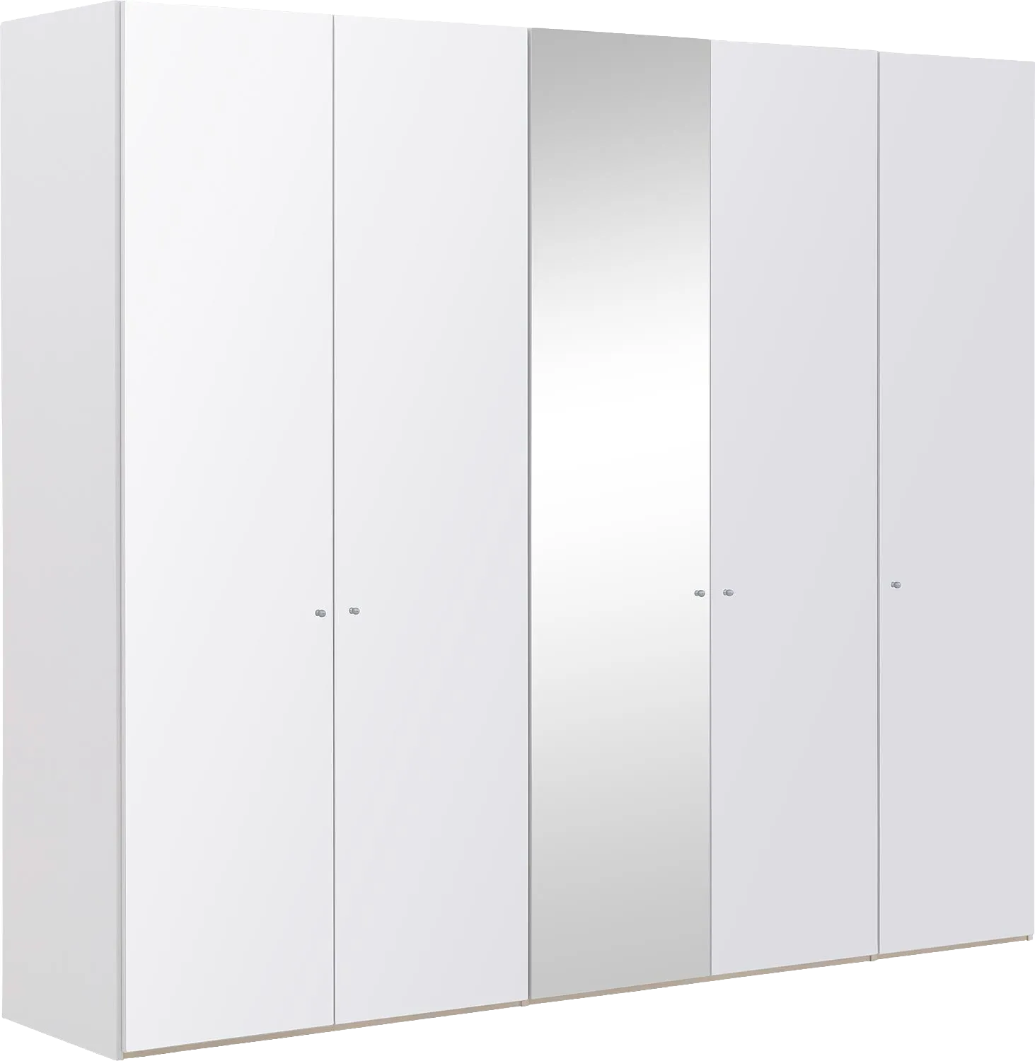 Goossens Kledingkast Easy Storage Ddk, Kledingkast 253 cm breed, 220 cm hoog, 4x glas draaideur en 1x spiegel draaideur midden