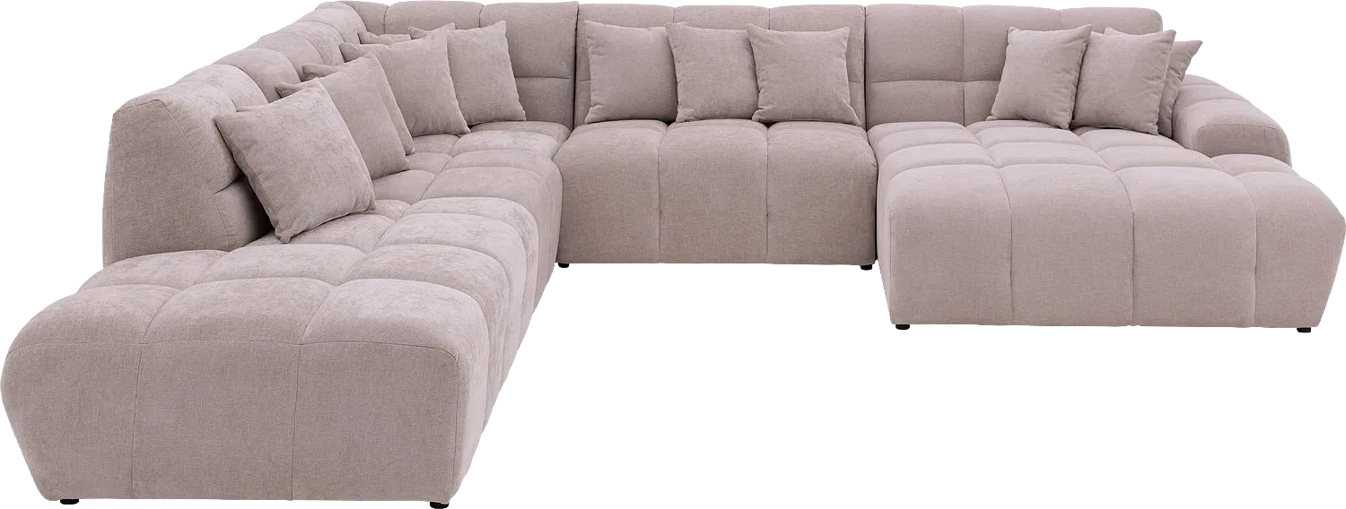Goossens Excellent Bank Kubus beige, stof, 1,5-zits, modern design