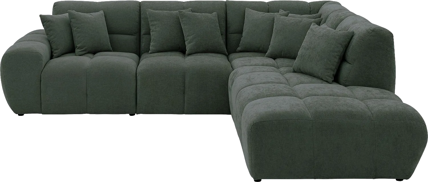 Goossens Excellent Bank Kubus groen, stof, modern design