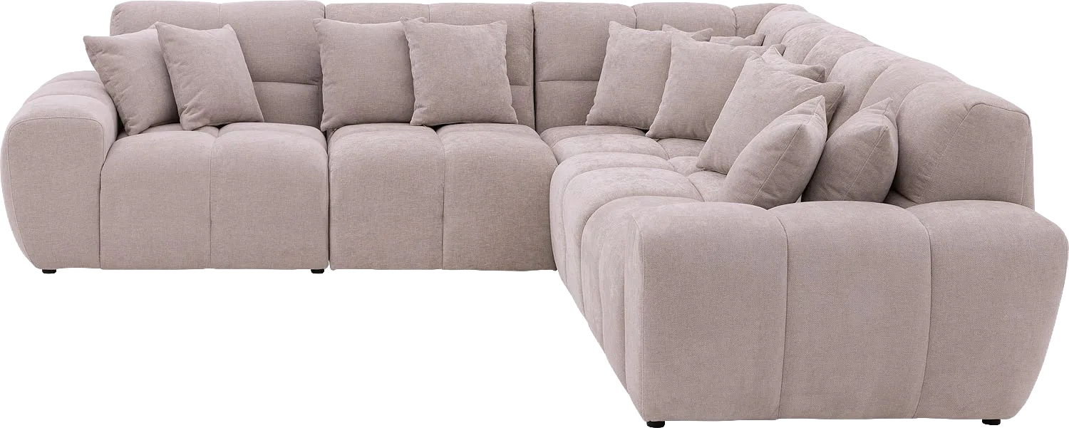 Goossens Excellent Bank Kubus beige, stof, modern design