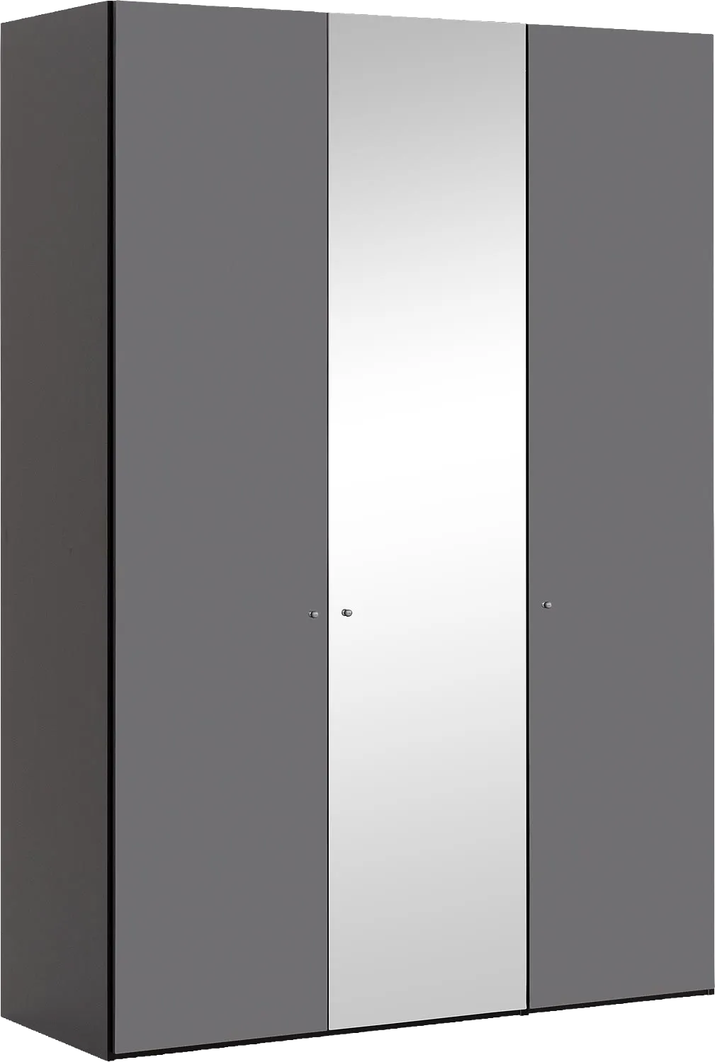Goossens Kledingkast Easy Storage Ddk, Kledingkast 153 cm breed, 220 cm hoog, 2x glas draaideur en 1x spiegel draaideur midden
