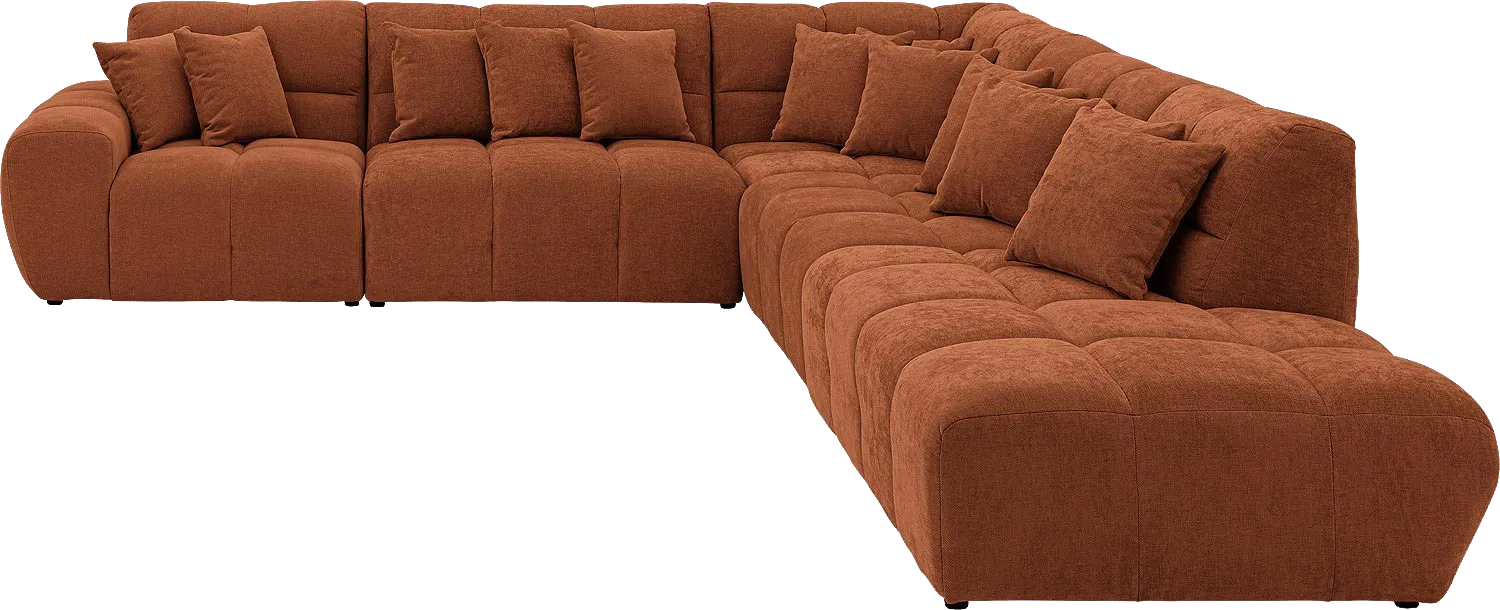Goossens Excellent Bank Kubus bruin, stof, 1,5-zits, modern design
