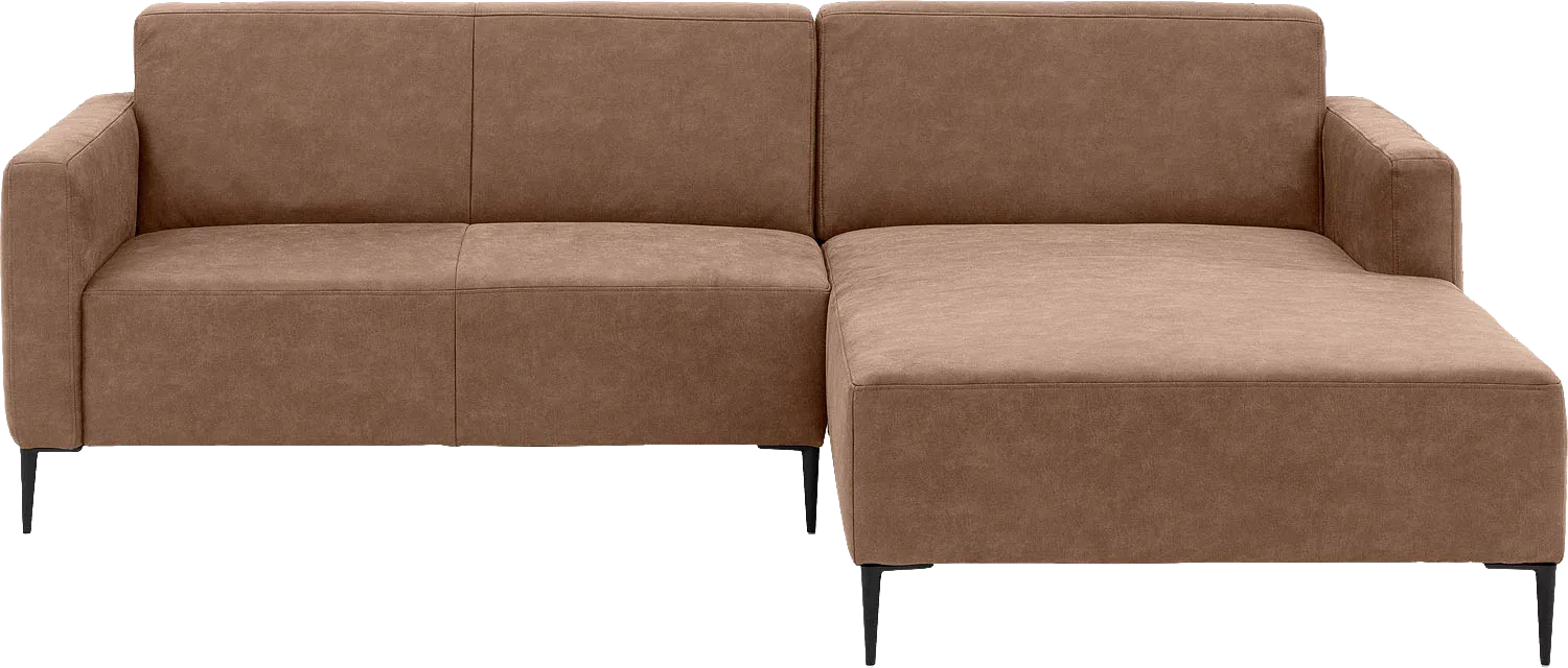 Goossens Bank Key West bruin, micro leer, 2-zits, modern design
