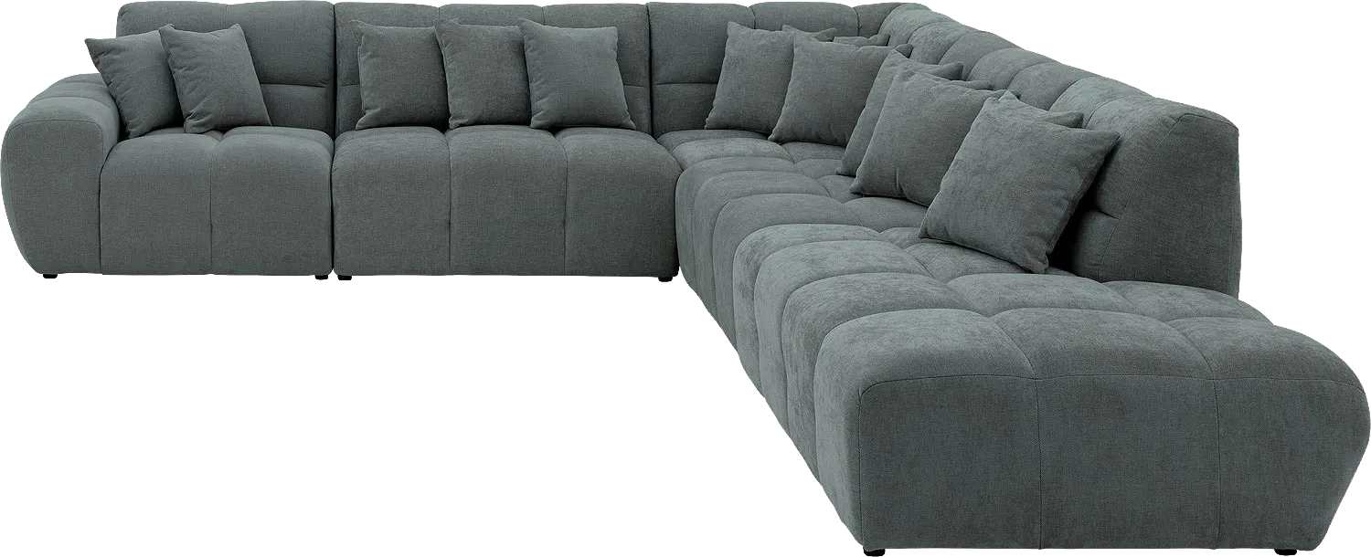 Goossens Excellent Bank Kubus groen, stof, 1,5-zits, modern design