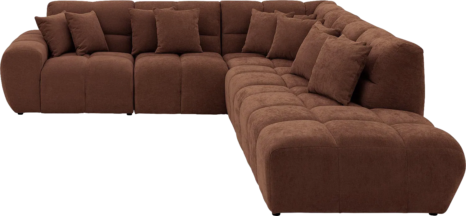 Goossens Excellent Bank Kubus bruin, stof, modern design
