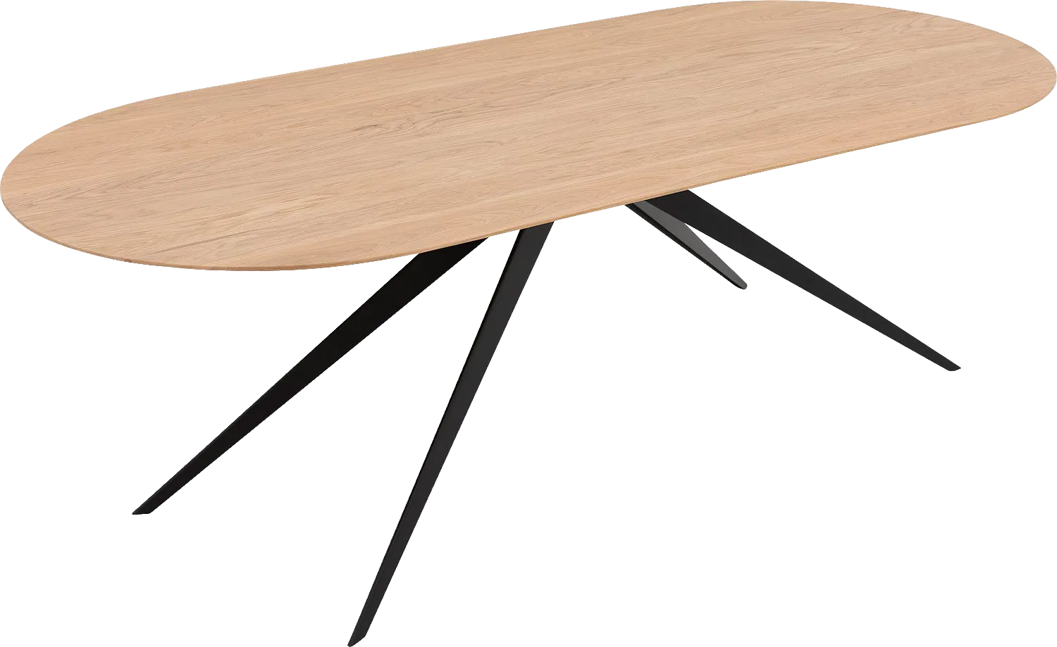 Goossens Excellent Eettafel Uniek, Semi rond 240 x 100 cm