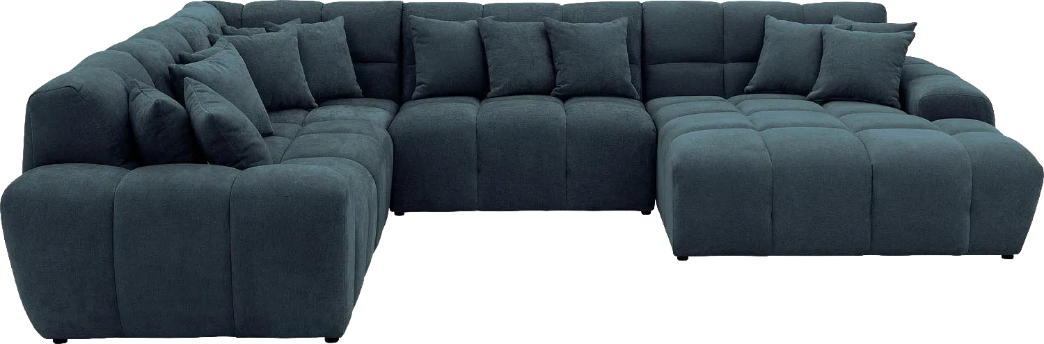 Goossens Excellent Bank Kubus blauw, stof, 1,5-zits, modern design