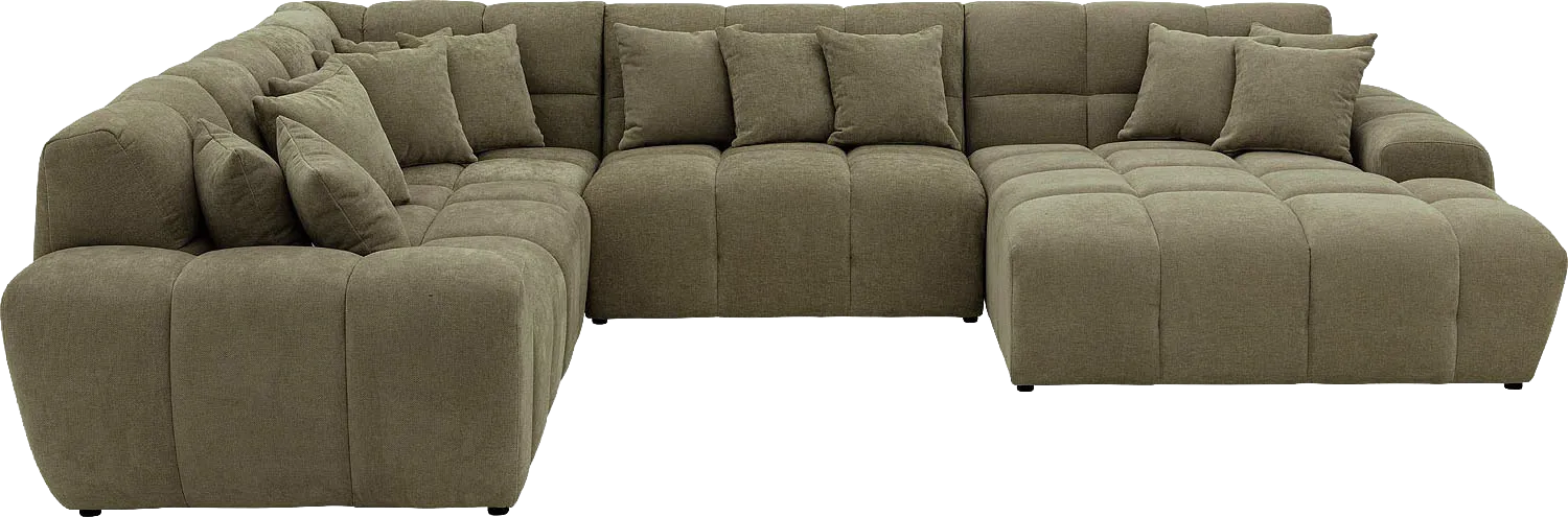 Goossens Excellent Bank Kubus groen, stof, 1,5-zits, modern design