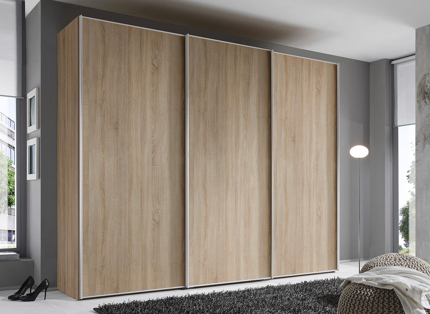 Goossens Kledingkast Big Choice Type 01 163, Slaapkamerkast 249 cm breed, 222 cm hoog, 3 schuifdeuren