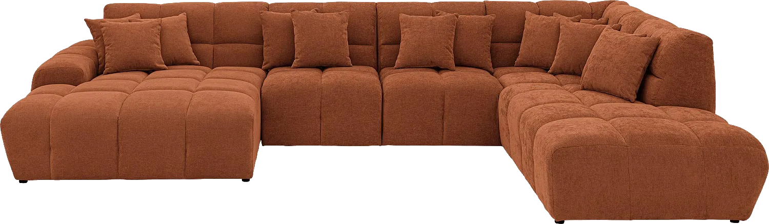 Goossens Excellent Bank Kubus bruin, stof, modern design