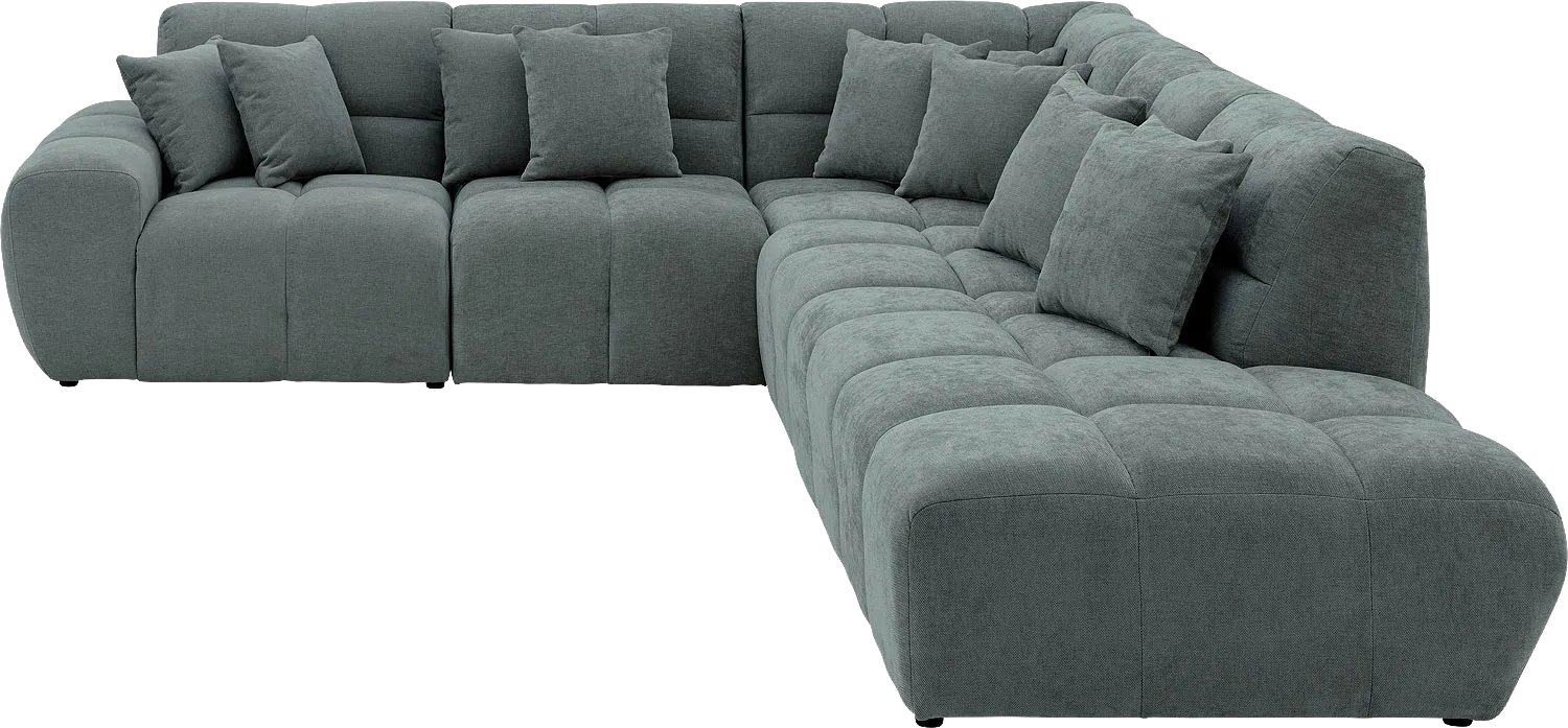 Goossens Excellent Bank Kubus groen, stof, modern design