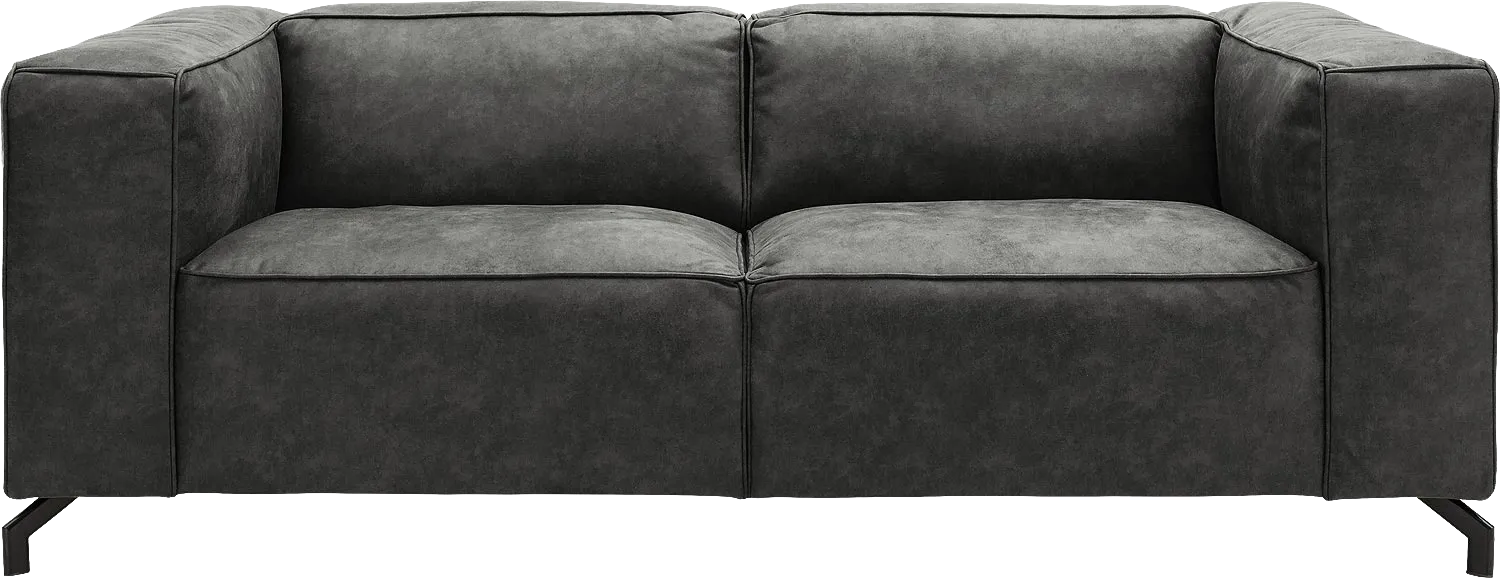Goossens Bank Calvin grijs, micro leer, 2,5-zits, modern design