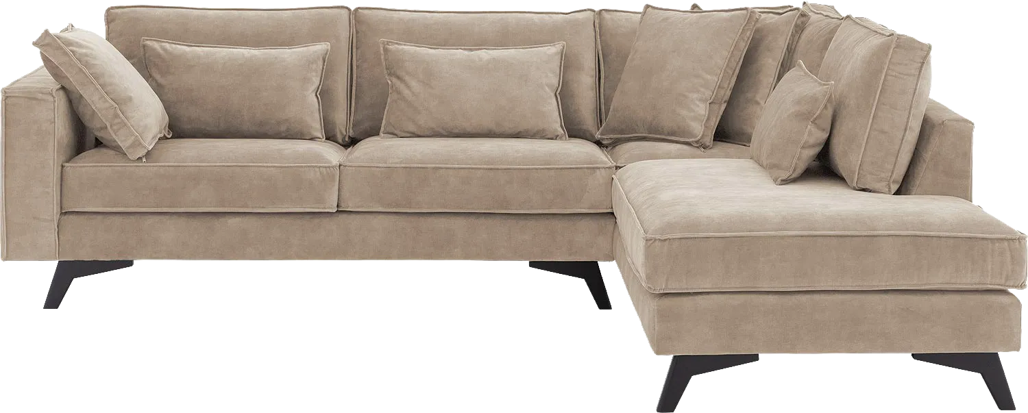 Goossens Bank Chambre beige, stof, 3-zits, elegant chic met ligelement rechts