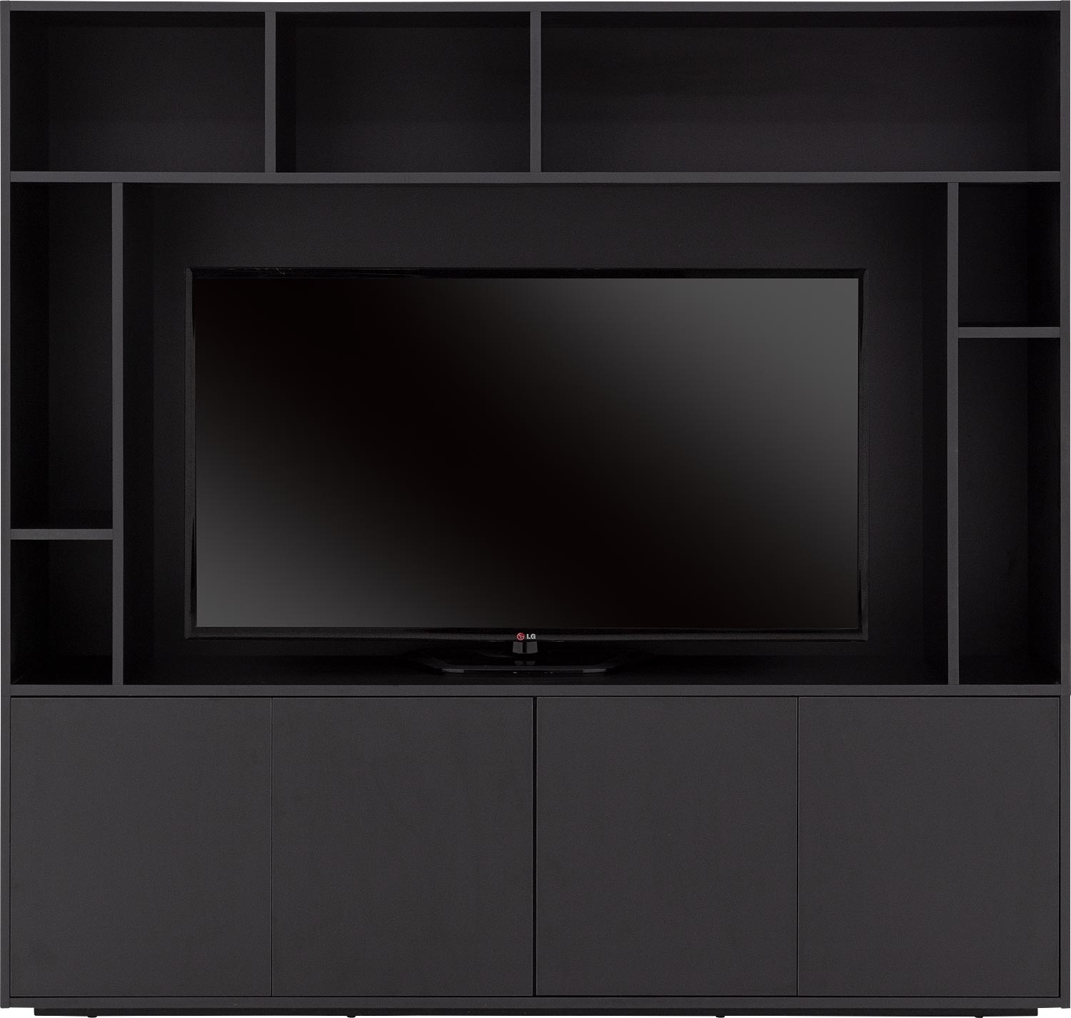 Goossens Basic Madrid Tv Meubel Melamine Zwart - 8251695-goossens-basic-madrid-tv-meubel-melamine-zwart-01