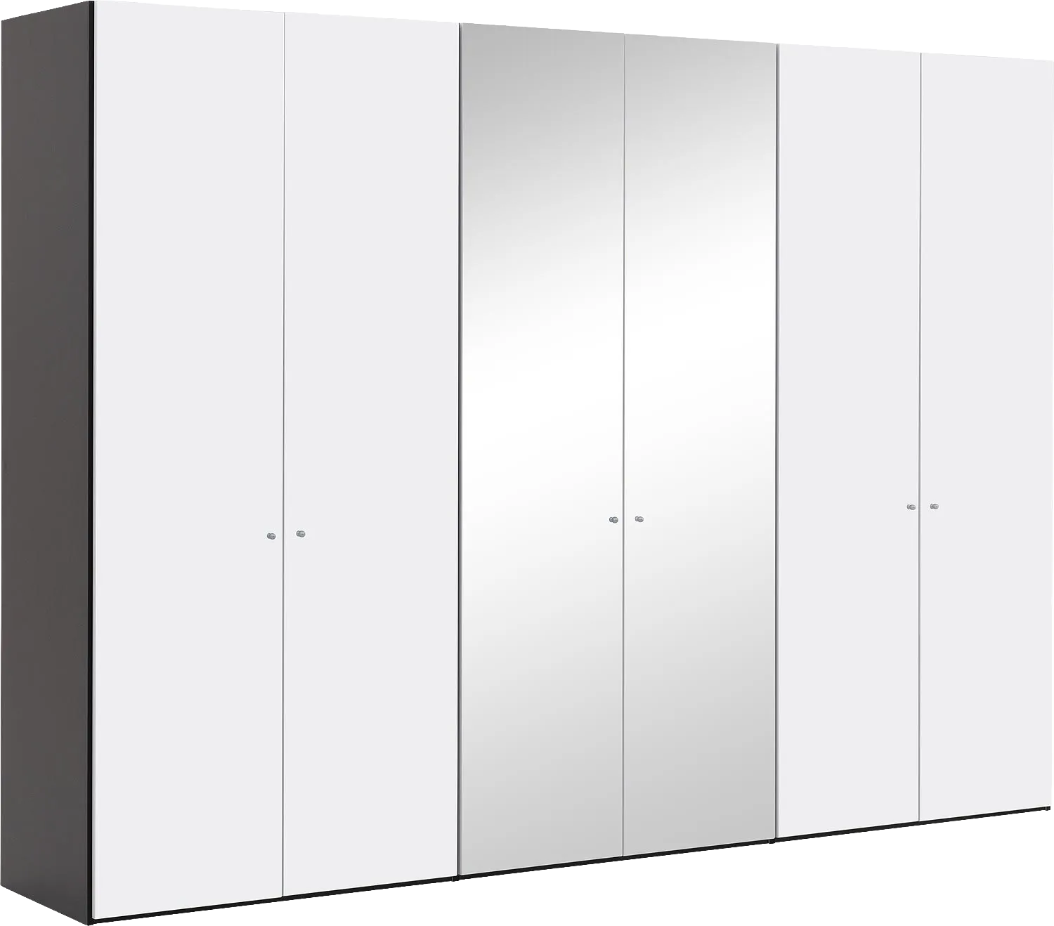 Goossens Kledingkast Easy Storage Ddk, Kledingkast 304 cm breed, 220 cm hoog, 4x draaideur en 2x spiegel draaideur midden