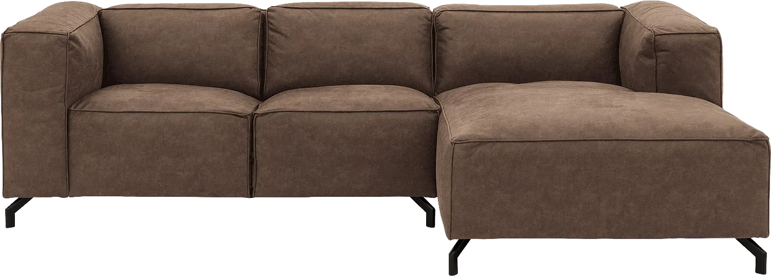 Goossens Bank Calvin bruin, micro leer, 2-zits, modern design