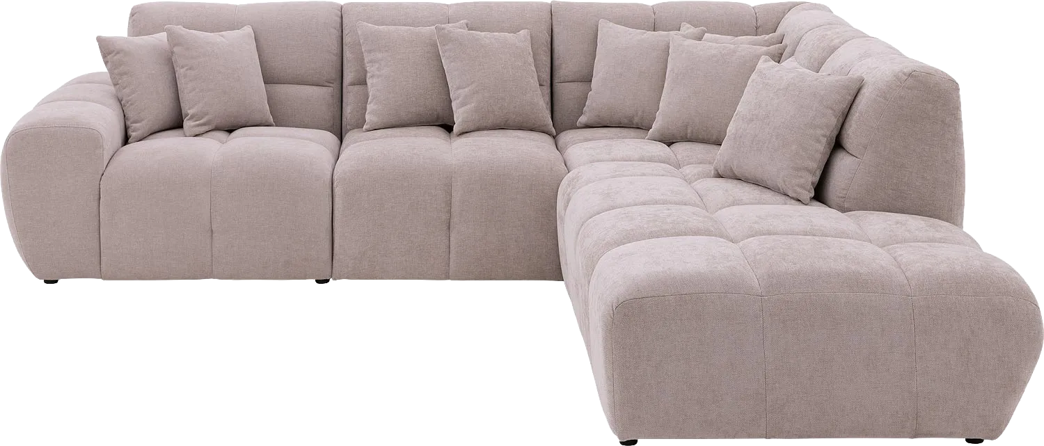 Goossens Excellent Bank Kubus beige, stof, modern design