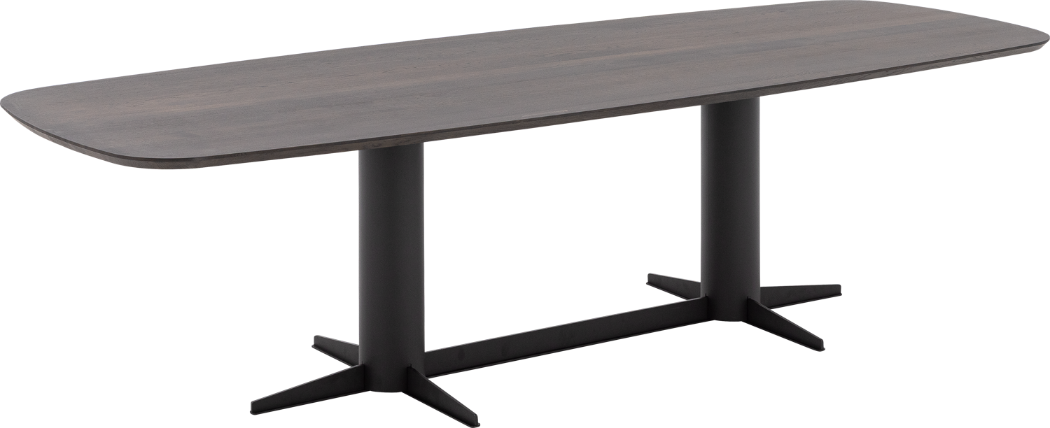 Goossens Eettafel Levi, Semi ovaal 260 x 110 cm
