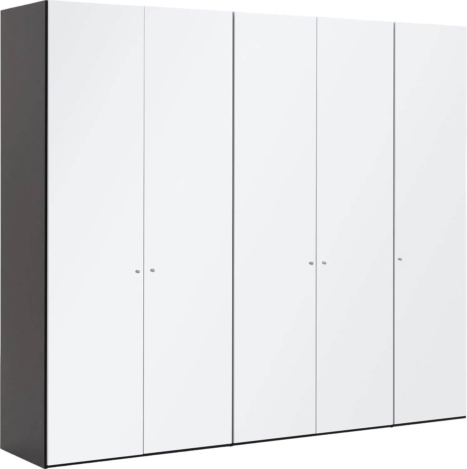 Goossens Kledingkast Easy Storage Ddk, Kledingkast 253 cm breed, 220 cm hoog, 5x glas draaideur