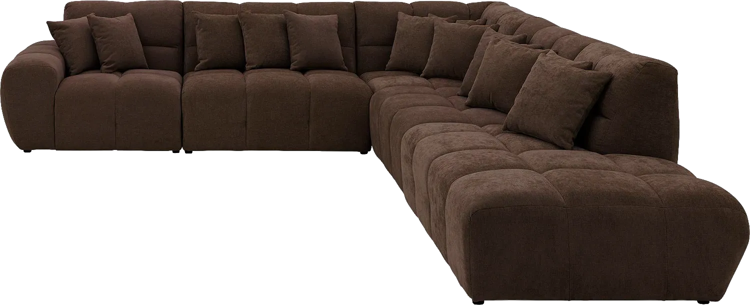 Goossens Excellent Bank Kubus donkerbruin, stof, 1,5-zits, modern design