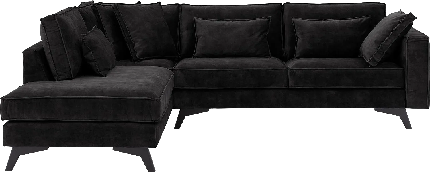 Goossens Bank Chambre grijs, stof, 3-zits, elegant chic met ligelement links