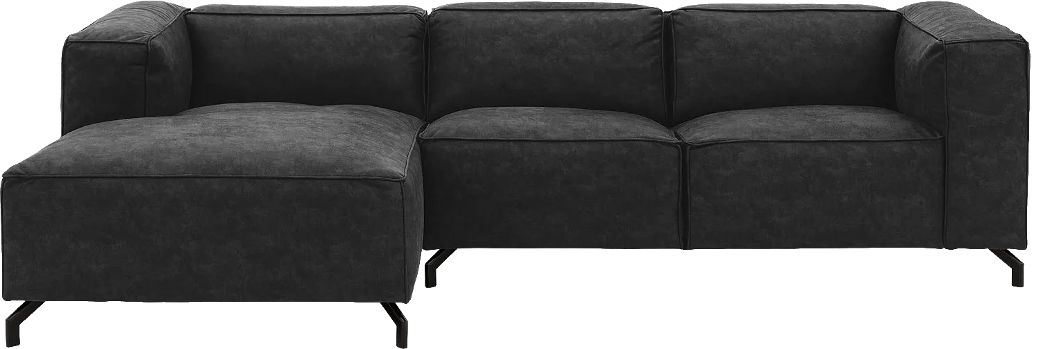 Goossens Bank Calvin antraciet, micro leer, 2,5-zits, modern design