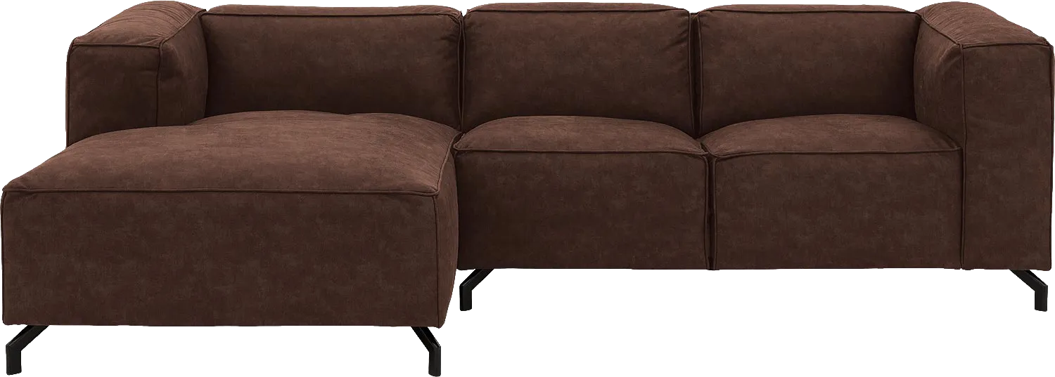 Goossens Bank Calvin bruin, micro leer, 2-zits, modern design