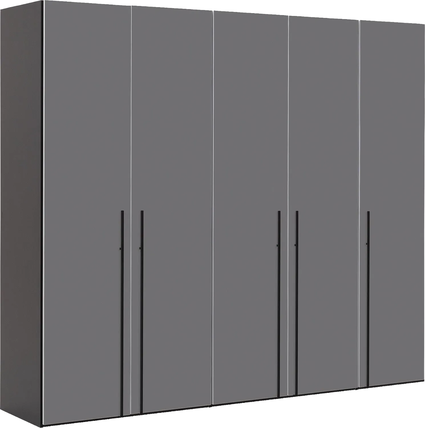 Goossens Kledingkast Easy Storage Ddk, Kledingkast 253 cm breed, 220 cm hoog, 5x glas draaideur