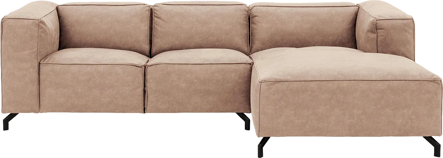 Goossens Bank Calvin beige, micro leer, 2-zits, modern design