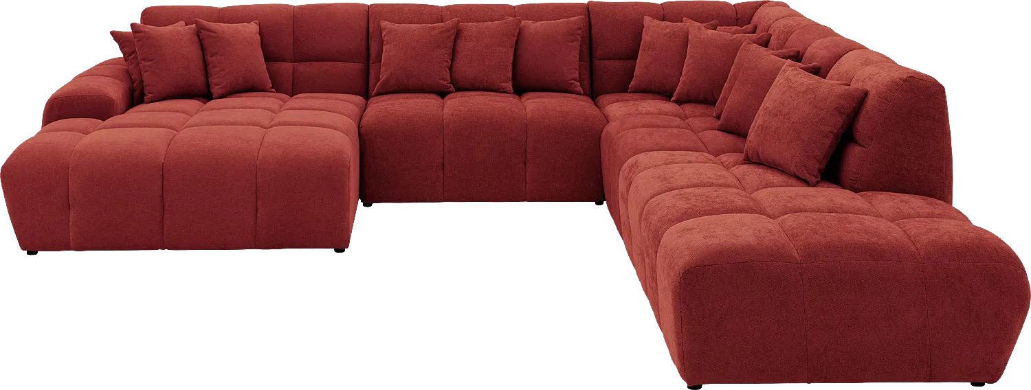 Goossens Excellent Bank Kubus rood, stof, 1,5-zits, modern design