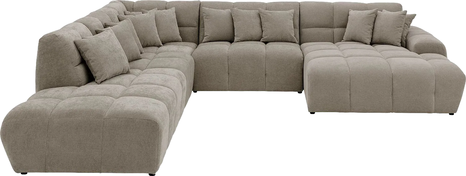 Goossens Excellent Bank Kubus bruin, stof, 1,5-zits, modern design