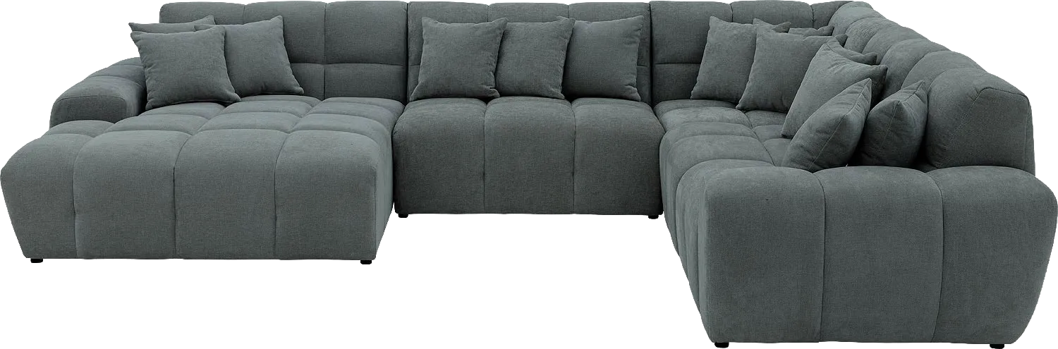 Goossens Excellent Bank Kubus groen, stof, 1,5-zits, modern design