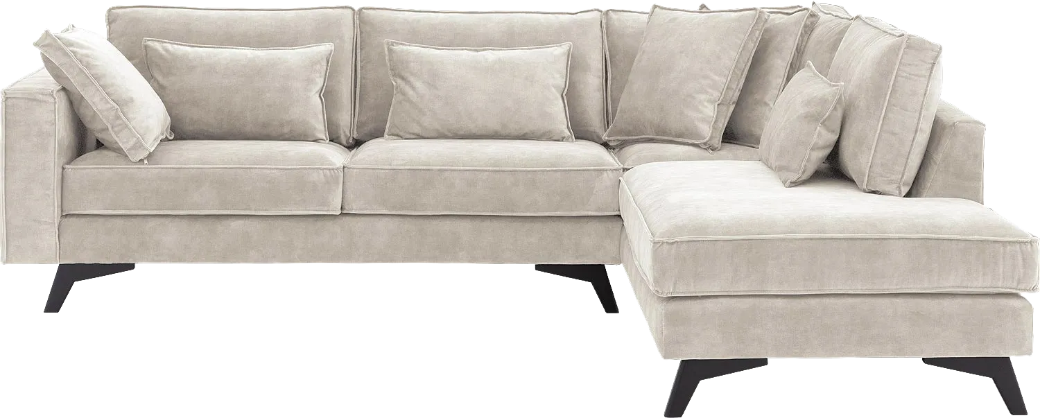 Goossens Bank Chambre bruin, stof, 3-zits, elegant chic met ligelement rechts