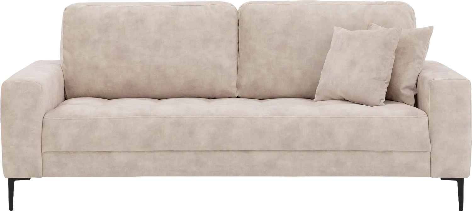 Goossens Bank Coco beige, stof, 2-zits, stijlvol landelijk