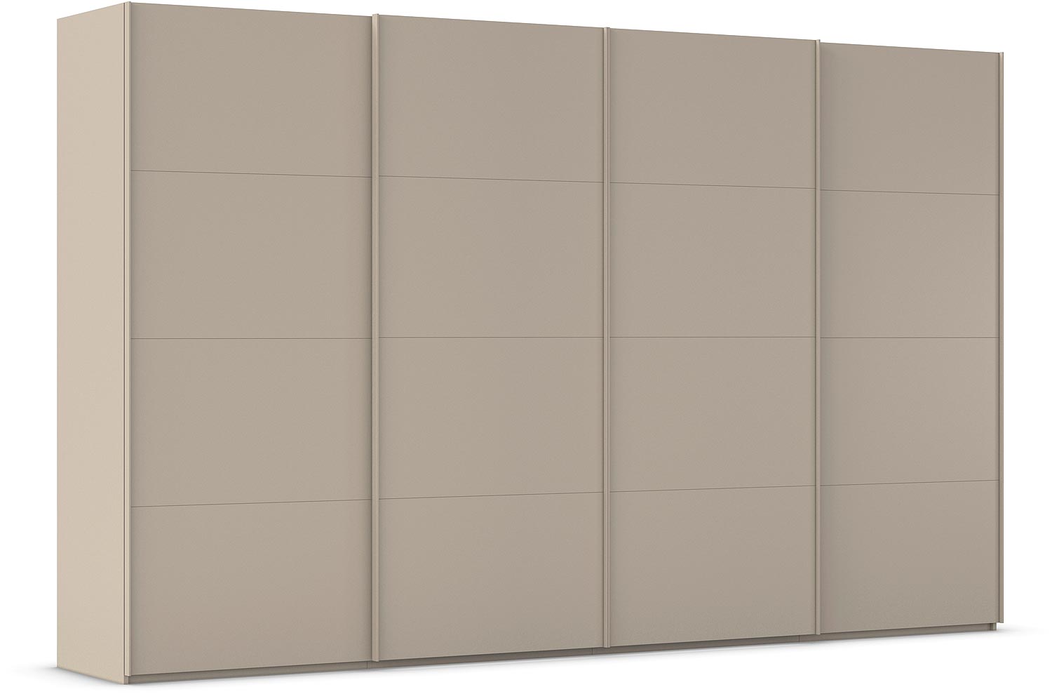 Goossens Excellent Kledingkast Finca Mat Glas, Slaapkamerkast 360 cm breed, 223 cm hoog, 4x 4 paneel glas schuifdeuren