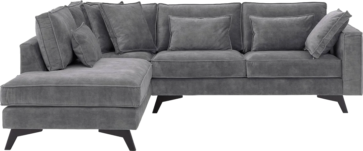 Goossens Bank Chambre grijs, stof, 2,5-zits, elegant chic met ligelement links